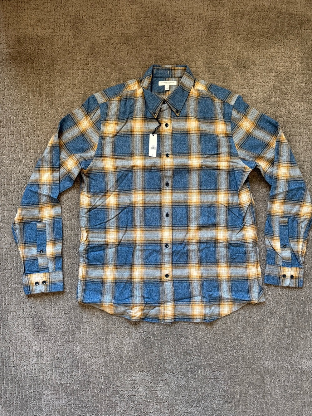 NWT Banana Republic Men’s Plaid Flannel Shirt, Size Large Tall